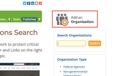 Add an Organization Image Image of Add an Organization Button for How to Add an Organization tutorial.